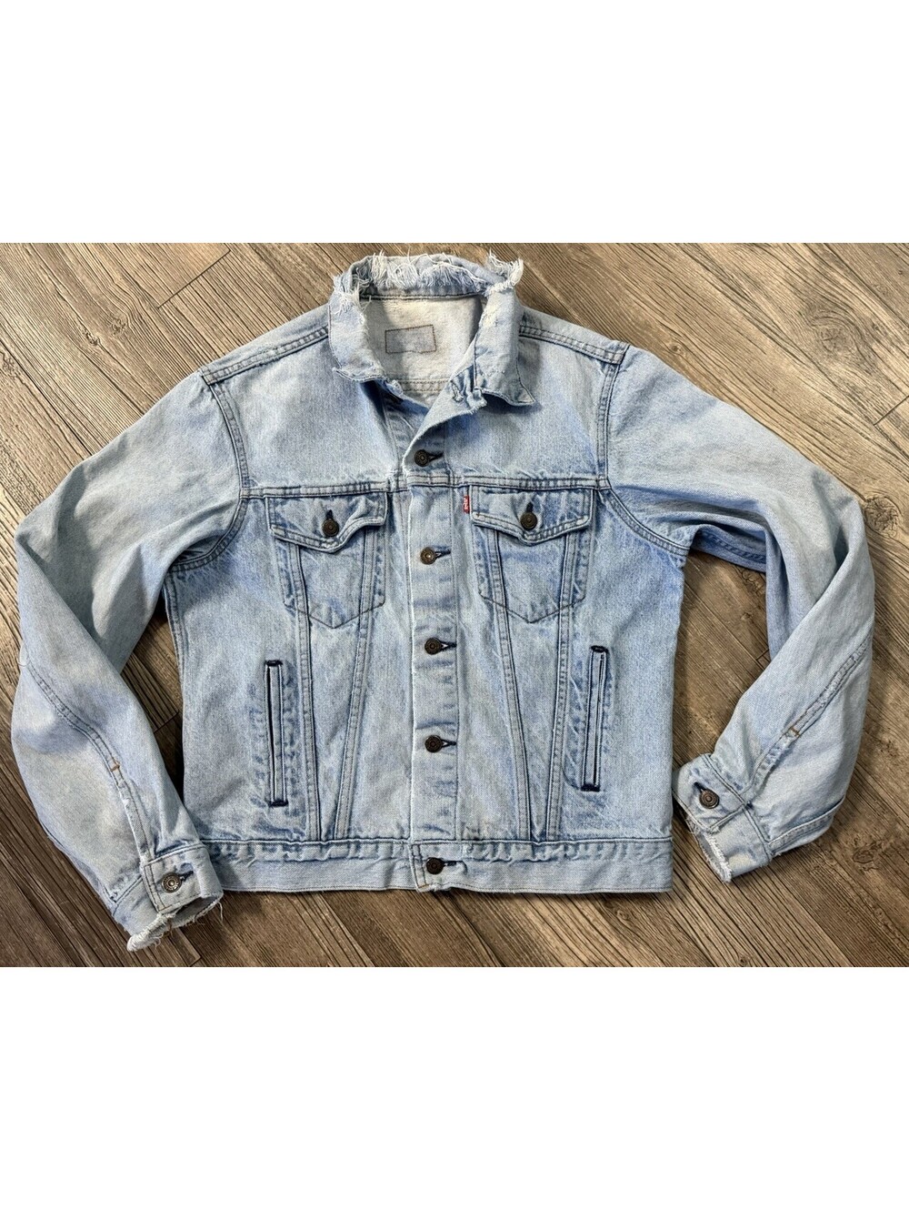 Vtg 80s Levi's 71506 0214 Denim Trucker Jacket Type 3 44L USA